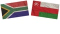 Oman and South Africa Flags Together Paper Texture Illustration