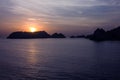 Oman sun rise rock sea view, Muscat coast Royalty Free Stock Photo