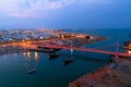 Oman sur bridge night evening light