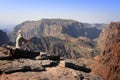 Oman: Tourist at Diana's viewpoint Royalty Free Stock Photo