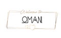 Oman Welcome to text Neon lettering typography. Word for logotype, badge, icon, postcard, logo, banner Vector Illustration