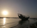 Omani boats sunrise and the sight of sea