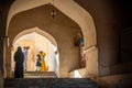 Omani family visiting Rustaq Fort, Oman