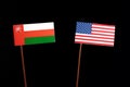 Omani flag with USA flag on black