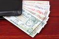 Omani rial in the black wallet Royalty Free Stock Photo
