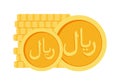 Omani Rial Coins Money Currency Icon Clipart for Business and Finance Elements PNG Illustration Royalty Free Stock Photo