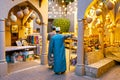 Omani Souvenirs. Hand Made Pottery in Nizwa Market. Clay Jars at the Rural Traditional Arabic Bazaar, Oman. Arabian Peninsula.