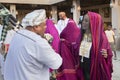 Omani woman in traditional dress, dancing