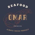 Omar label in the style of an old worn engraving