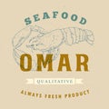 Omar label in the style of an old worn engraving