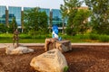 Omar, a popular figure in Omaha Plaza at base of Bob Kerrey foot bridge Omaha Nebraska