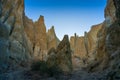 Omarama Clay Cliffs rock formation. Huge sandstone cliffs Royalty Free Stock Photo