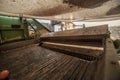 Omato-sorting machine at tomato harvester