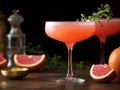 OmbrÃ© grapefruit cocktail served with elegance