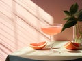 OmbrÃ© grapefruit cocktail served with elegance