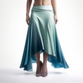 Ombre Aqua And White Skirt: A Stunning Symmetrical Asymmetry Fashion Model