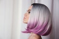 Ombre bob short hairstyle. Beautiful hair coloring woman. Trendy Royalty Free Stock Photo