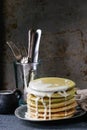 Ombre matcha pancakes Royalty Free Stock Photo