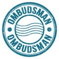OMBUDSMAN text written on blue round postal stamp sign
