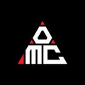 OMC triangle letter logo design with triangle shape. OMC triangle logo design monogram. OMC triangle vector logo template with red Royalty Free Stock Photo