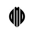OMD circle letter logo design with circle and ellipse shape. OMD ellipse letters with typographic style. The three initials form a Royalty Free Stock Photo