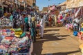 OMDURMAN, SUDAN - MARCH 8, 2019: Crowds of people at the souq (market) in Omdurman, Sud