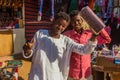 OMDURMAN, SUDAN - MARCH 8, 2019: People at the souq (market) in Omdurman, Sud