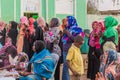 OMDURMAN, SUDAN - MARCH 8, 2019: Women observe Sufi Whirling Dervishes during the traditional Friday religious ceremony