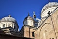 Ome domes of the great church of Santa Giustina in Padua Royalty Free Stock Photo