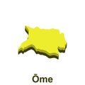 Ome Map City of prefecture Japanese, yellow color template element Royalty Free Stock Photo