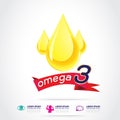 Omega Calcium and Vitamin for Kids Concept Logo Gold Kids