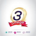 Omega Calcium and Vitamin for Kids Concept Logo Gold Kids
