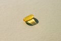Omega-3 capsule, fish oil on a gray background, sharp shadow Royalty Free Stock Photo