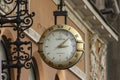 Omega clock on the wall of a building on Nevsky Prospekt in St. Petersburg