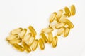 Omega-3 fish oil capsules. Vitamins and dietary supplements