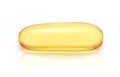 Omega 3 fish oil capsules on white