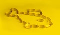 omega 3 gel capsules on yellow background Royalty Free Stock Photo