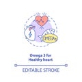 Omega 3 for healthy heart concept icon