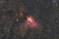 The Omega Nebula, Messier 17, captured with a refracting telescope