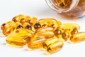 Omega 3 pills and bottle Royalty Free Stock Photo