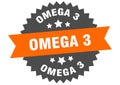 omega 3 sign. omega 3 round isolated ribbon label.