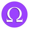 Omega sign badge icon. Simple glyph, flat vector of web icons for ui and ux, website or mobile application