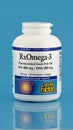 Omega-3 softgel capsules in the jar. fish oil dietary supplement editorial photo