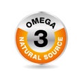 Omega 3 Source vector round badge logo icon Royalty Free Stock Photo