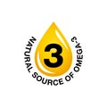 Omega 3 Source vector round badge logo icon