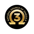 Omega 3 Source vector round badge logo icon Royalty Free Stock Photo