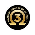 Omega 3 Source vector round badge logo icon