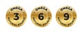 Omega 3 Source vector round badge logo icon Royalty Free Stock Photo