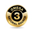 Omega 3 Source vector round badge logo icon Royalty Free Stock Photo