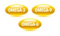 Omega 3 Source vector round badge logo icon Royalty Free Stock Photo